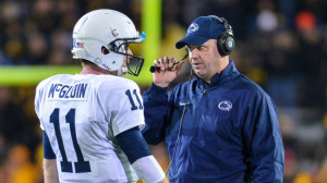 O'Brien teaches McGloin how to throw a football