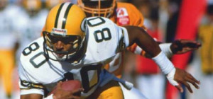 Lofton tries to hide from the creamsicle uniforms.