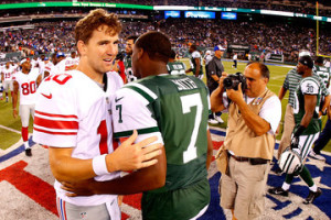 One of these guys is the best quarterback in New York. I think.